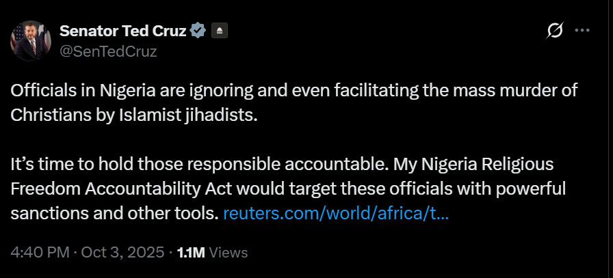 Stop these malicious and contrived  lies against my country - Bayo Onanuga pushes back at US Senator Ted Cruz over allegation of Christian persecution in Nigeria
